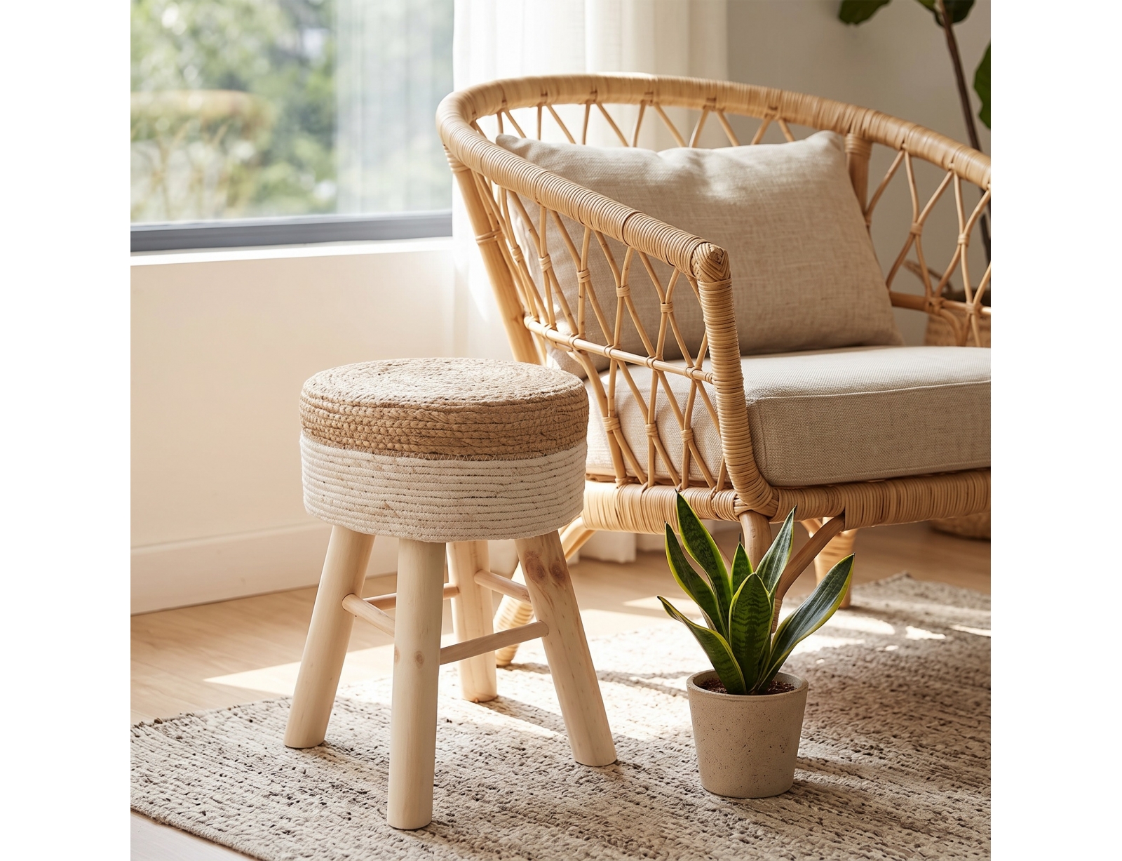ΣΚΑΜΠΌ & ΠΟΥΦ BEIGE STOOL HD6568