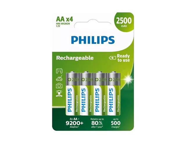 Μπαταρίες επαναφορτιζόμενες AA Philips - 4τμχ