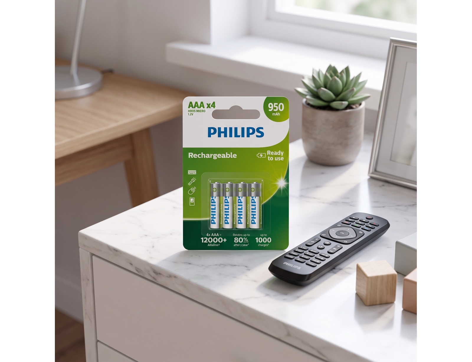 Μπαταρίες επαναφορτιζόμενες AAA Philips - 4τμχ