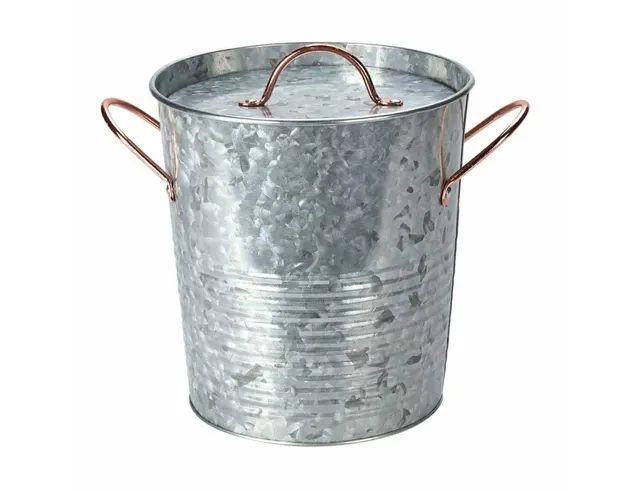 ΔΙΑΚΟΣΜΗΤΙΚΆ ΚΉΠΟΥ & ΒΕΡΆΝΤΑΣ ICE BUCKET ZINC METAL WITH LID FZ1000800