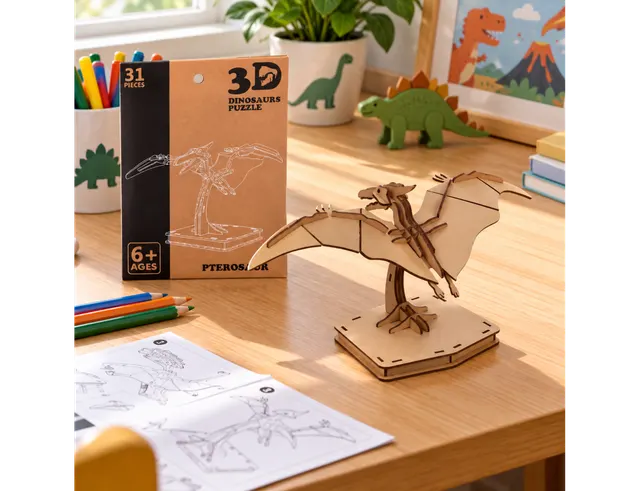 ΔΗΜΙΟΥΡΓΙΚΉ ΑΠΑΣΧΌΛΗΣΗ PUZZLE 3D DINOSAUR 4ASS DESIGN S34938180