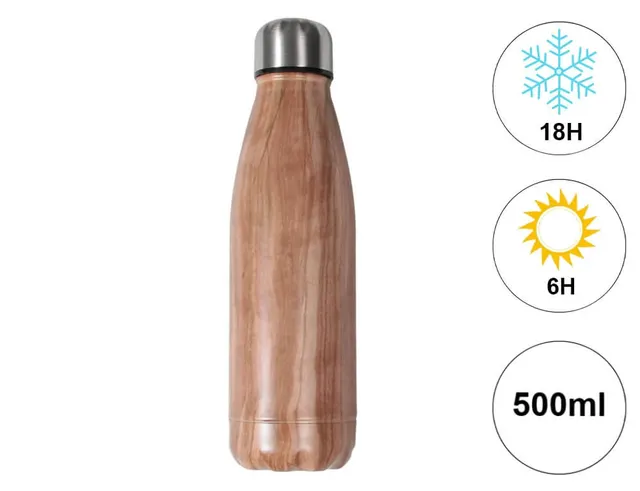 Mπουκάλι Θερμός με θήκη Cook Concept - 500ml - Καφέ