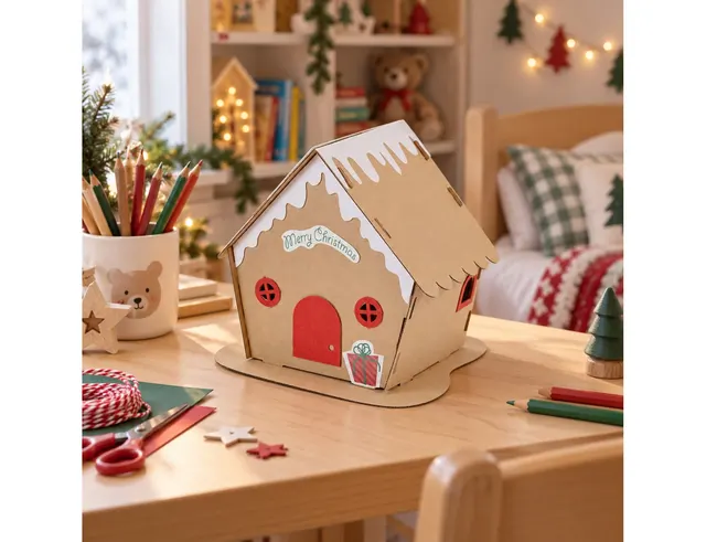 ΔΗΜΙΟΥΡΓΙΚΉ ΑΠΑΣΧΌΛΗΣΗ CHRISTMAS HOUSE TO BUILD AND DECORATE EC0005