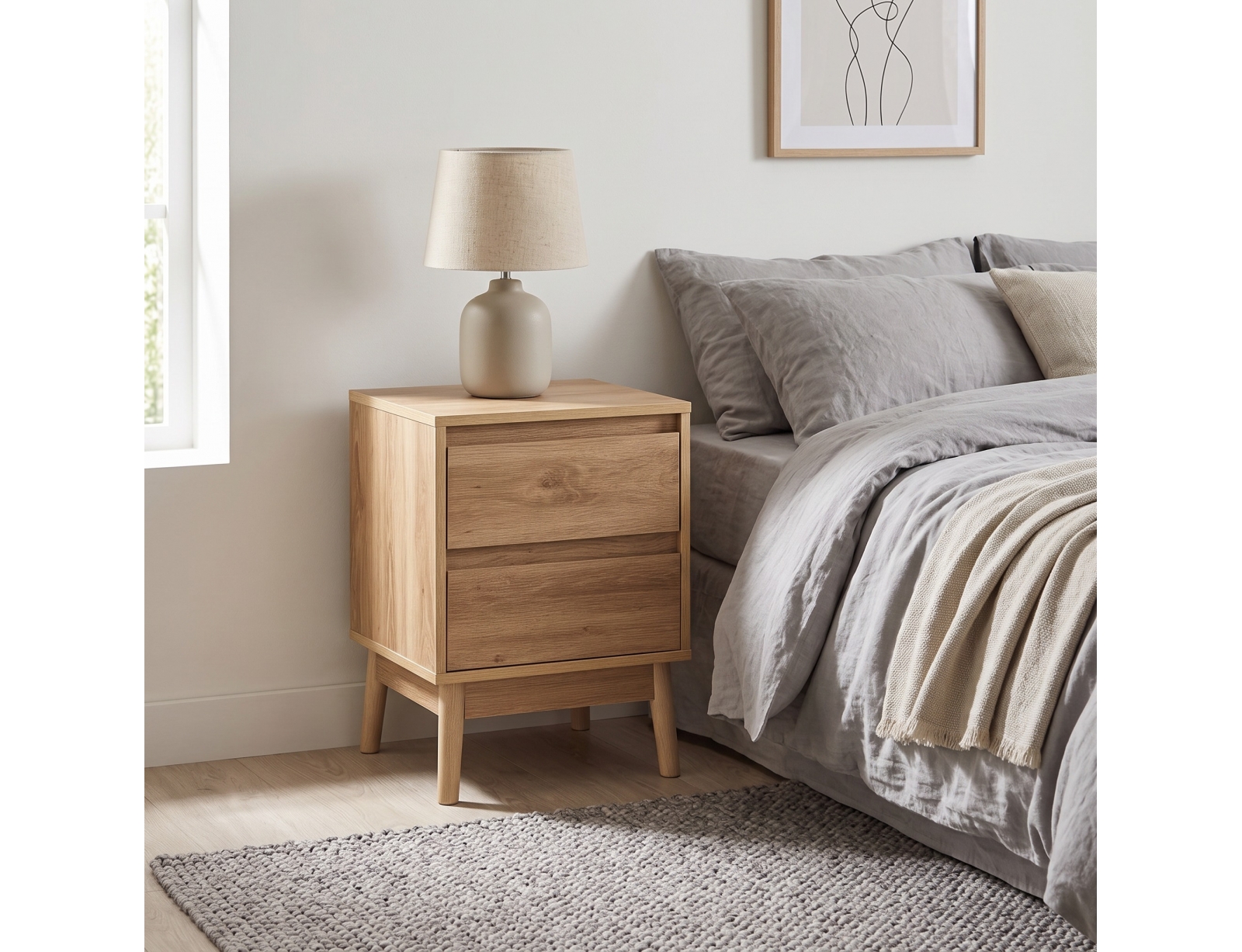 ΚΟΜΟΔΊΝΑ BEDSIDE TABLE 2 DRA ABANA