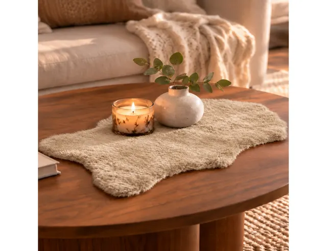 ΔΙΑΚΌΣΜΗΣΗ & DECO ΣΕ ΕΟΡΤΑΣΤΙΚΌ ΠΝΕΎΜΑ RABBIT FUR FAUX FUR, POLYESTER, BEIGE, (W/H/D) 50X