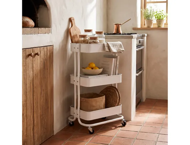 Τρόλεϊ αποθήκευσης κουζίνας Storage Solutions - 46x33x76cm - Λευκό