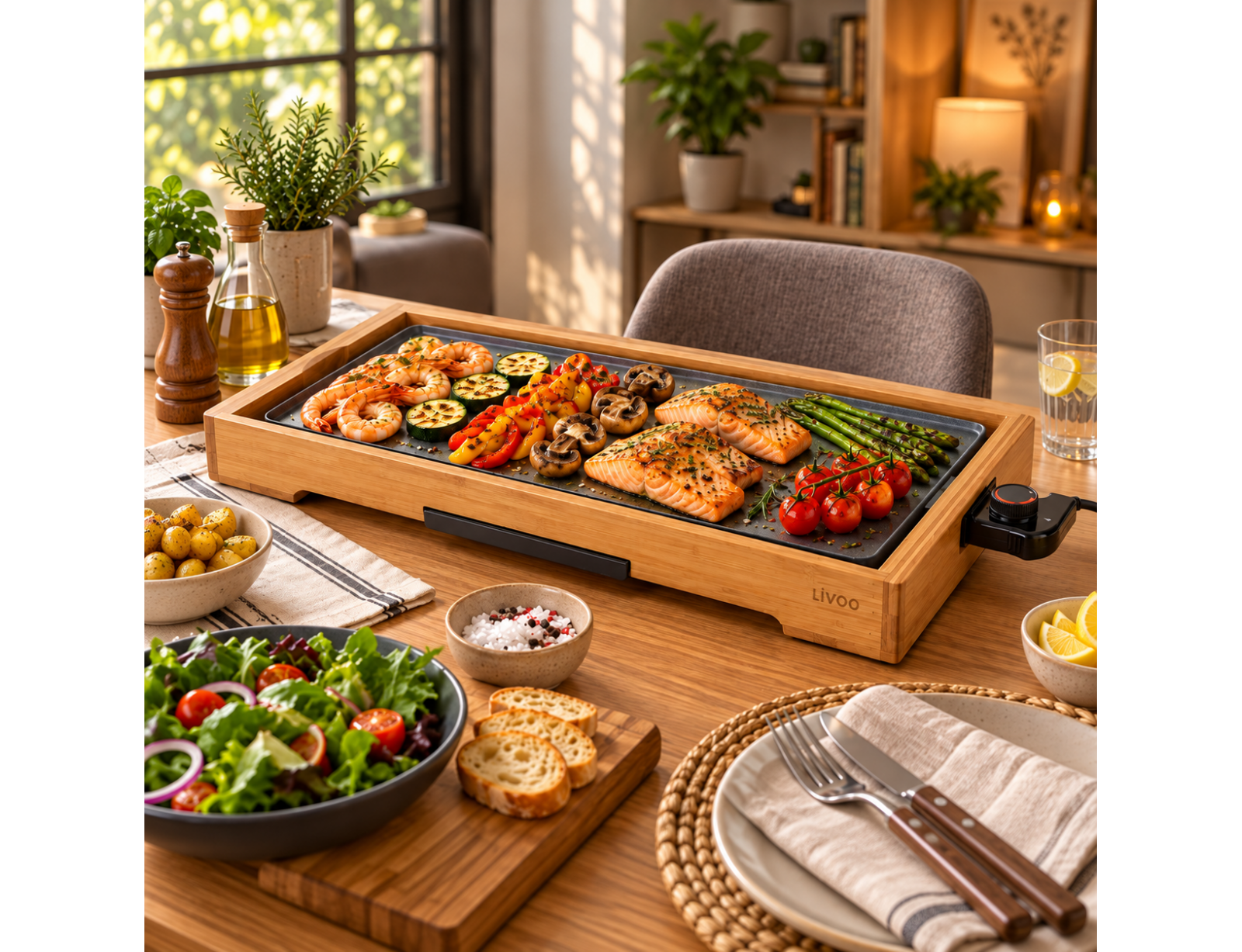 ΗΛΕΚΤΡΙΚΈΣ ΨΗΣΤΑΡΙΈΣ CERAMIC COATED BAMBOO GRIDDLE