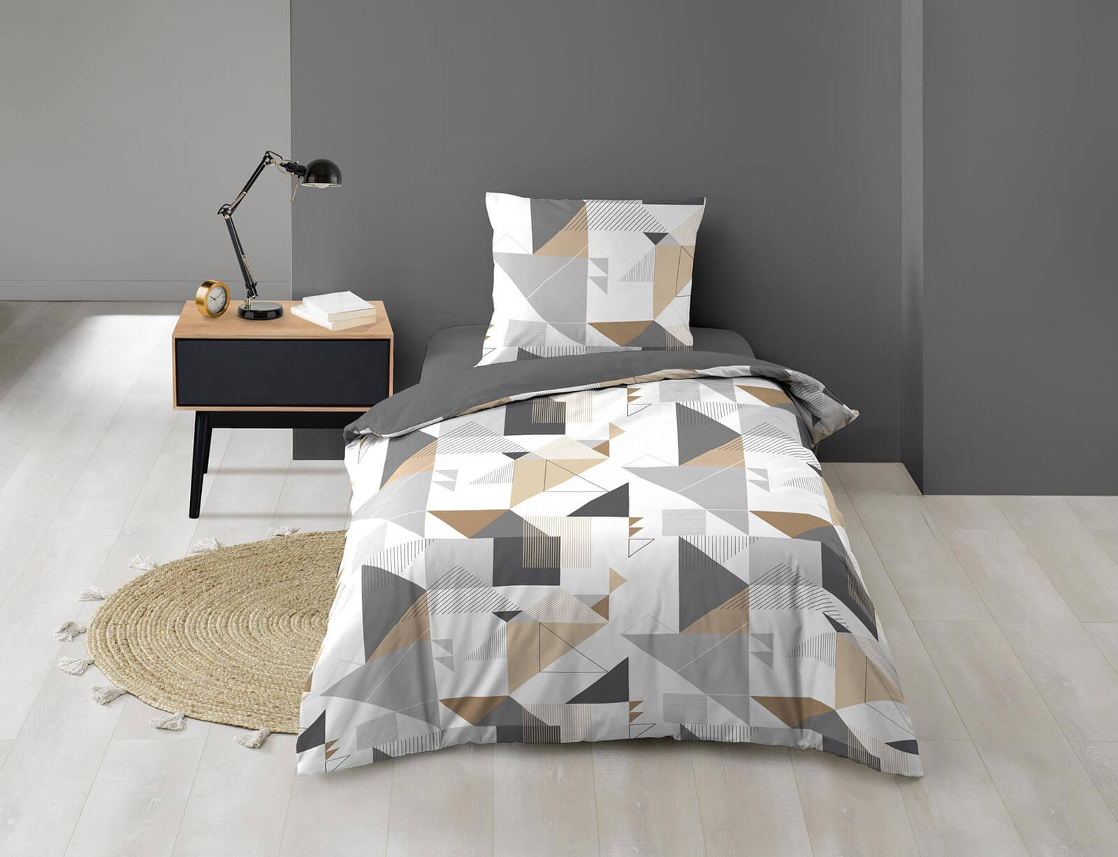 Σετ παπλωματοθήκη-μαξιλαροθήκη Douceur d'intérieur Trigone - 140x200cm - 2 τμχ
