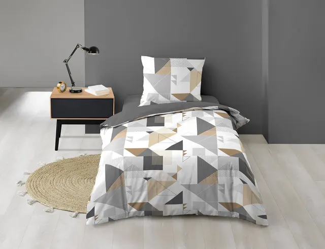 Σετ παπλωματοθήκη-μαξιλαροθήκη Douceur d'intérieur Trigone - 140x200cm - 2 τμχ