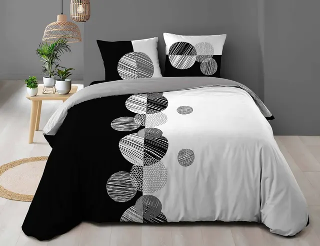 Σετ παπλωματοθήκη-μαξιλαροθήκη Douceur d'intérieur - 220x240cm - 3 τμχ