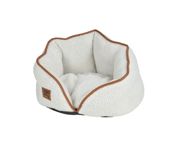 ΓΙΑ ΤΟΥΣ ΤΕΤΡΆΠΟΔΟΥΣ ΜΑΣ ΦΊΛΟΥΣ POLYESTER CURLY FLEECE ROUND BASKET D40*H32CM ECRU