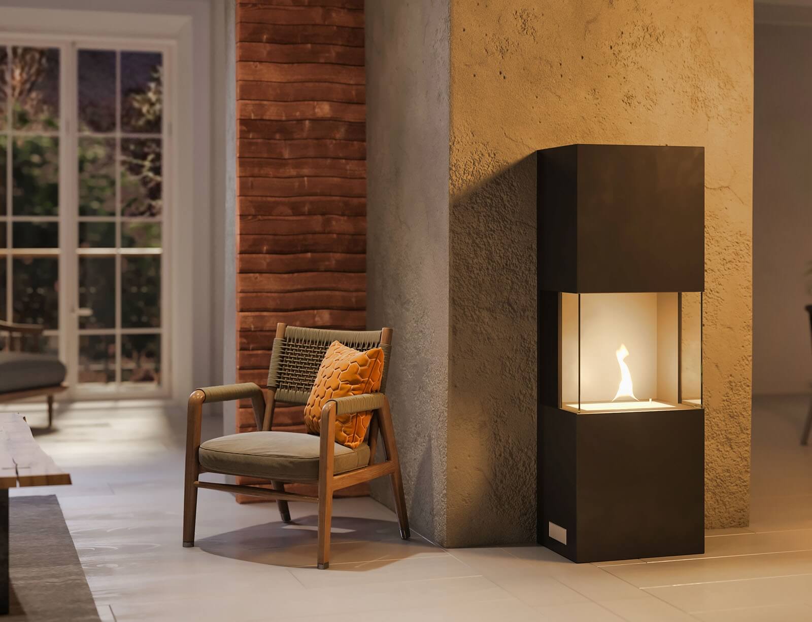 Τζάκι Indie Tenderflame - 50x34x170cm - Black