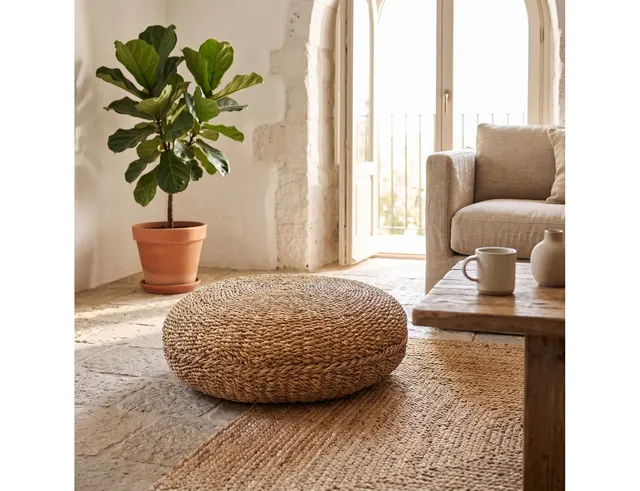 ΣΚΑΜΠΌ & ΠΟΥΦ POUF ROUND NATURAL 58X58X20CM BD2000080