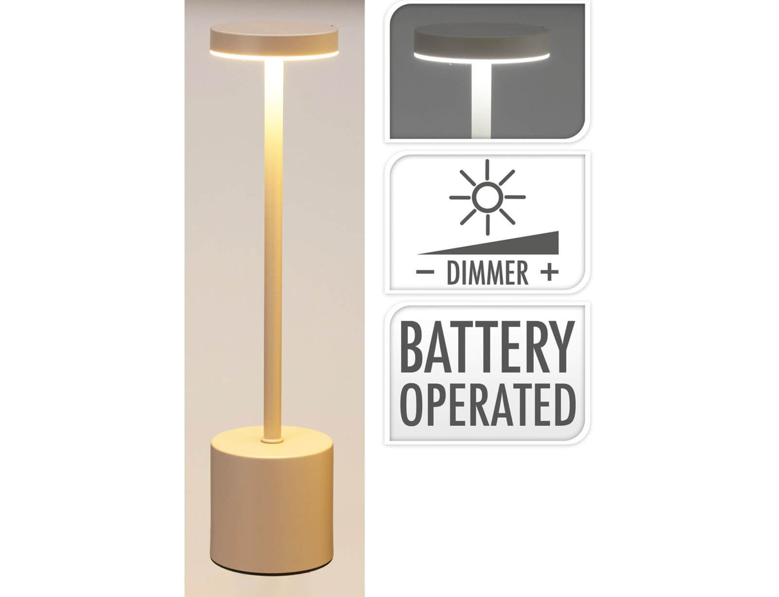 Φωτιστικό LED - Με ύψος 34cm - Κρεμ