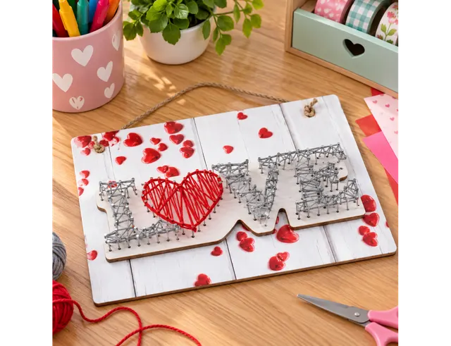 ΔΗΜΙΟΥΡΓΙΚΉ ΑΠΑΣΧΌΛΗΣΗ KIT STRING ART LOVE 20*H28CM WOMD220