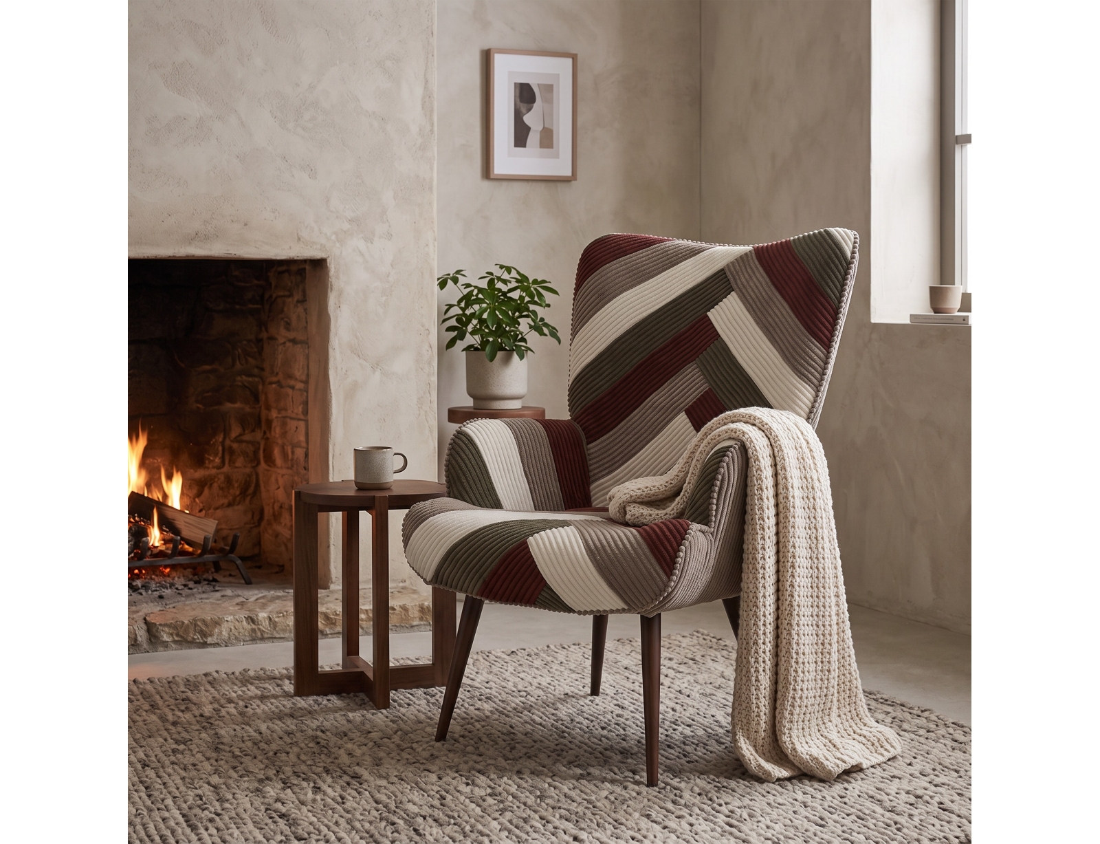 ΚΑΡΈΚΛΕΣ & ΠΟΛΥΘΡΌΝΕΣ PATCHWORK LIVING ROOM ARMCHAIR SCOTT HD0549