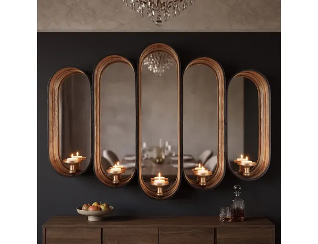 ΔΙΑΚΟΣΜΗΤΙΚΟΊ ΚΑΘΡΈΦΤΕΣ COUNTRYFIELD WALL MIRROR WITH CANDLE HOLDERS 93.5