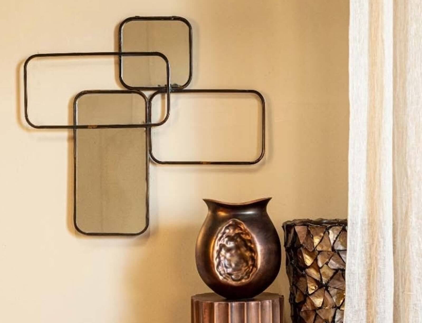 ΔΙΑΚΟΣΜΗΤΙΚΟΊ ΚΑΘΡΈΦΤΕΣ PTMD MIRROR FERON IRON FRAME RECTANGLES 84 CM