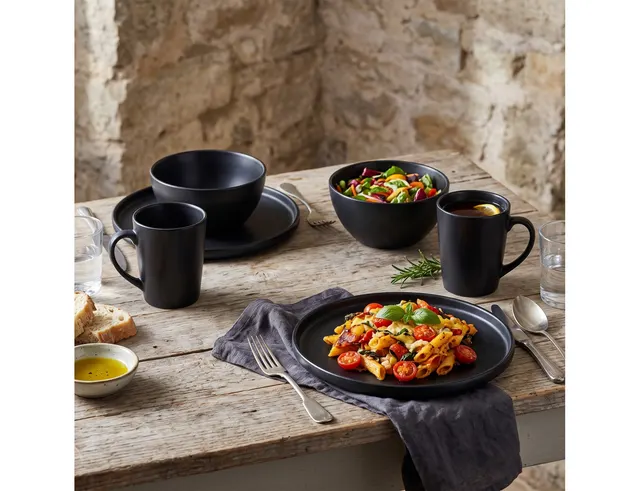 ΠΙΆΤΑ - ΣΕΤ ΔΕΊΠΝΟΥ/ΚΑΦΈ DINNER SET SET/6 BLACK