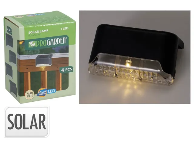 Ηλιακά φωτιστικά LED - 4τμχ - Μαύρο