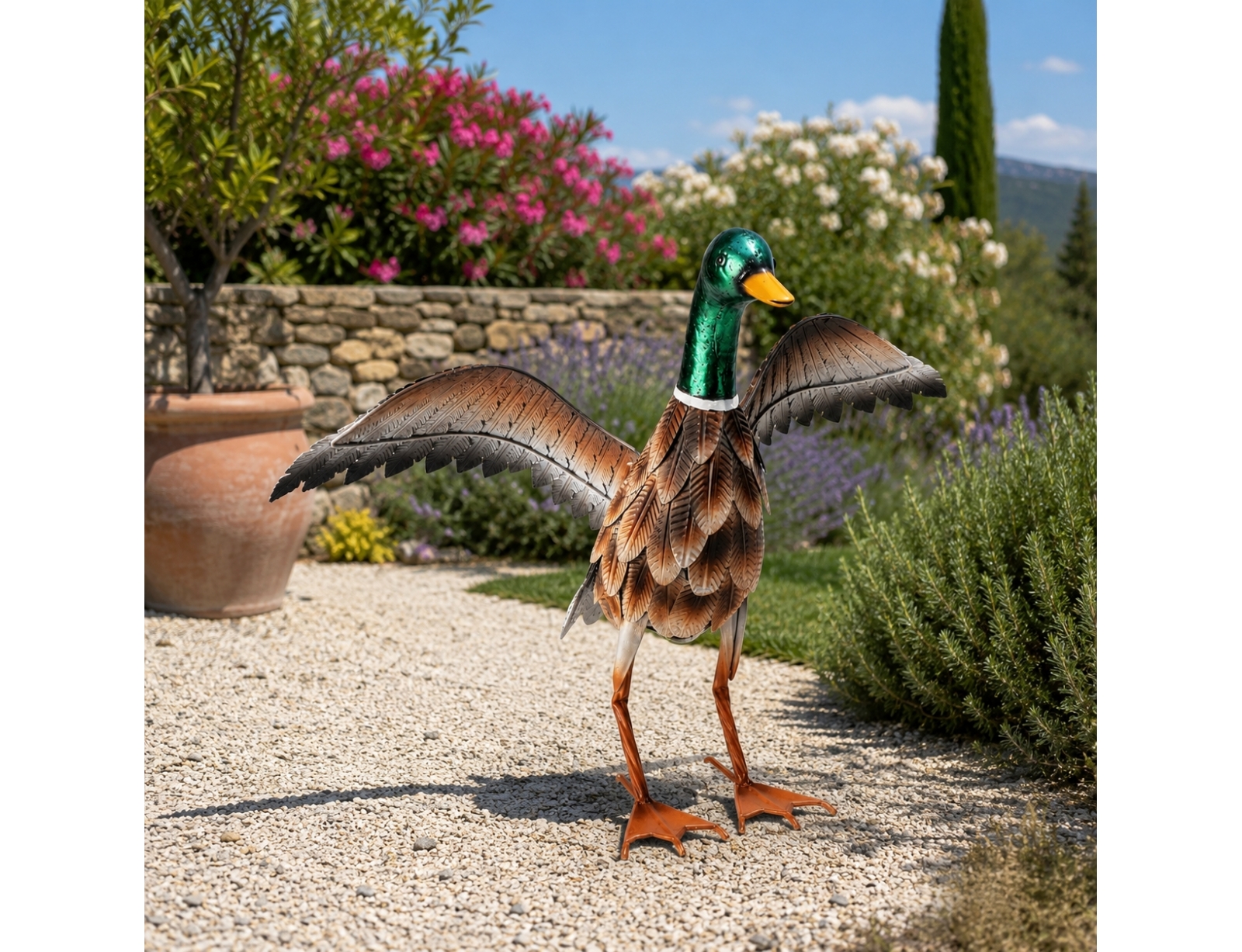 ΔΙΑΚΟΣΜΗΤΙΚΆ ΚΉΠΟΥ & ΒΕΡΆΝΤΑΣ DUCK METAL 41X35X40CM