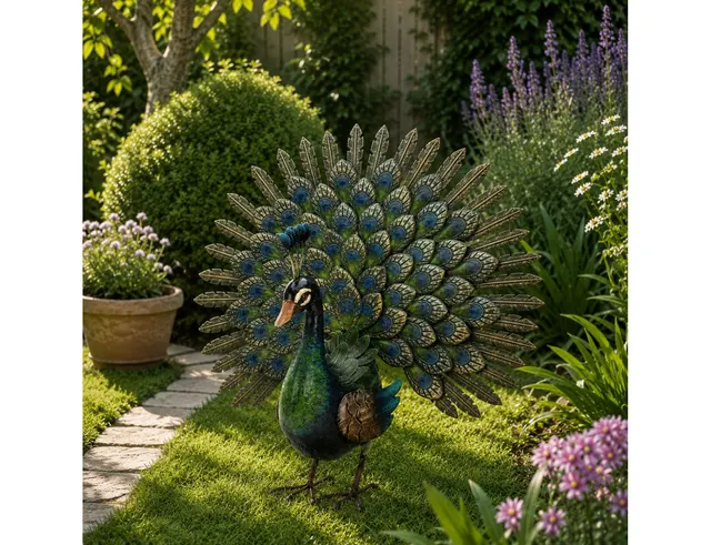 ΔΙΑΚΟΣΜΗΤΙΚΆ ΚΉΠΟΥ & ΒΕΡΆΝΤΑΣ PEACOCK METAL 30X65X63CM