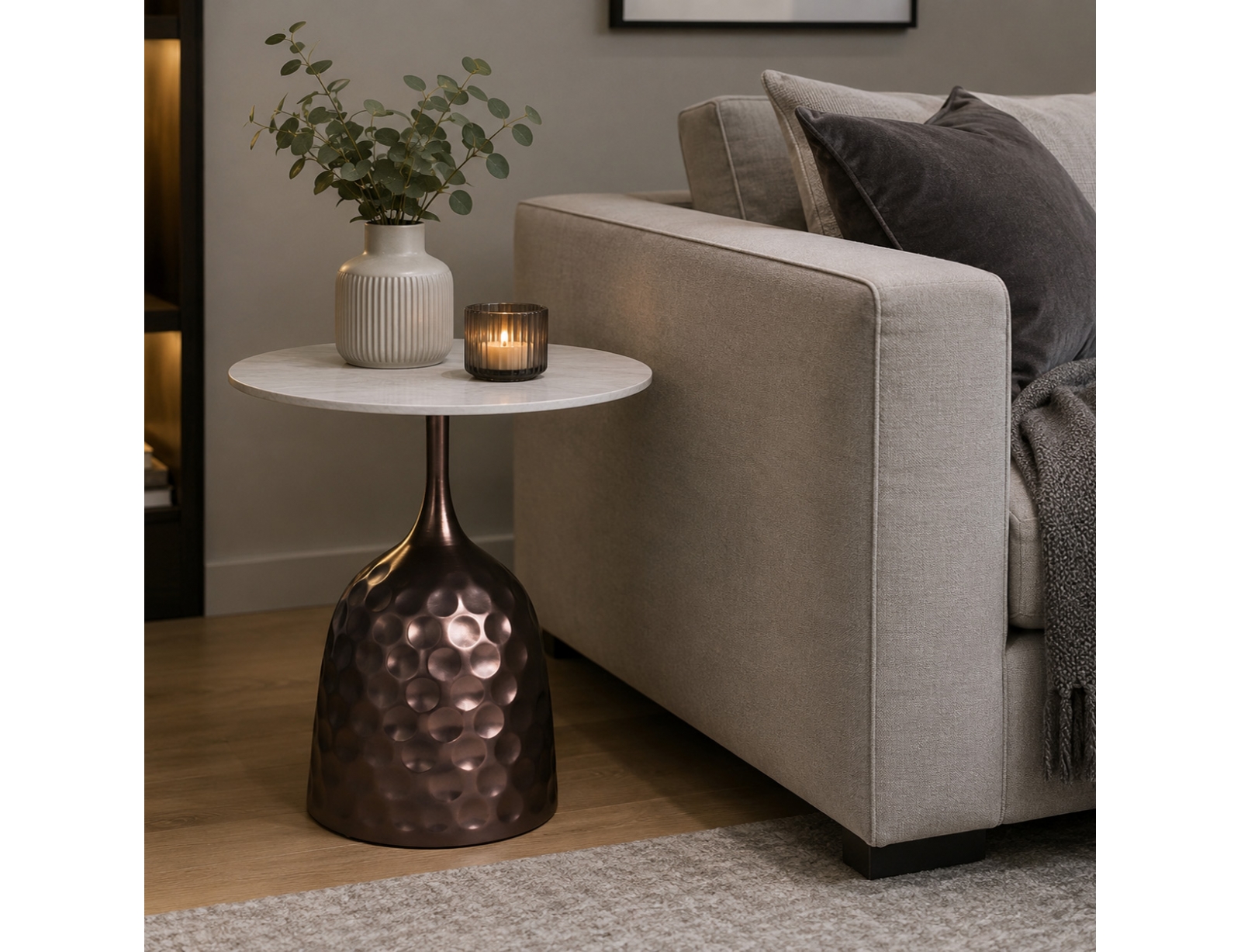 ΤΡΑΠΕΖΆΚΙΑ ΣΑΛΟΝΙΟΎ PTMD SIDE TABLE ANNA BRONZE-COLOURED 55 CM