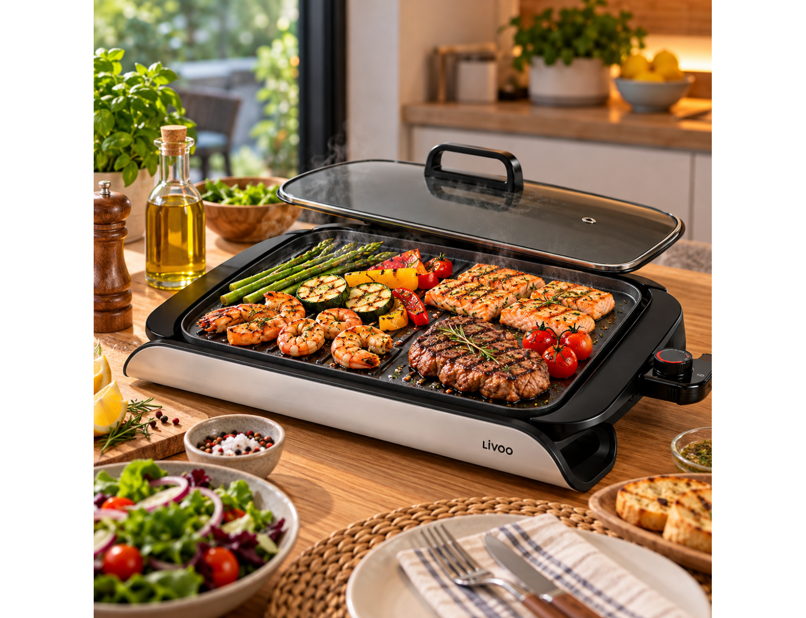 ΗΛΕΚΤΡΙΚΈΣ ΨΗΣΤΑΡΙΈΣ LIVOO PLANCHA GRILL WITH LID