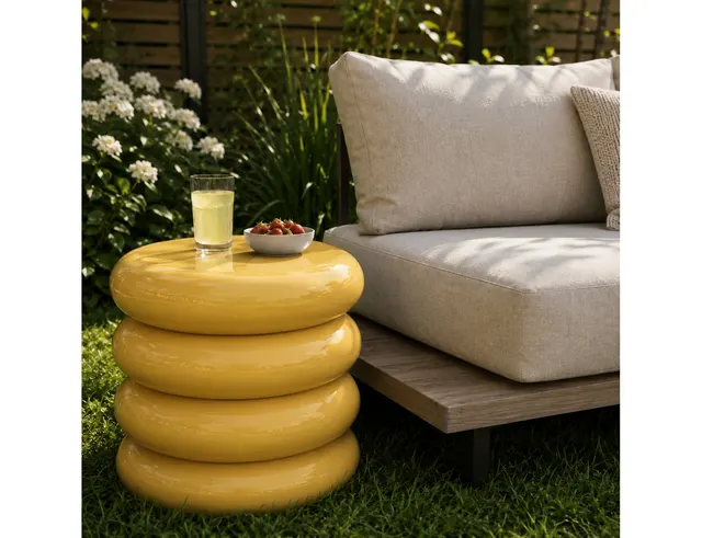 ΒΟΗΘΗΤΙΚΆ ΤΡΑΠΕΖΆΚΙΑ ΚΉΠΟΥ SIDE TABLE TALUM MGO YELLOW Ψ40X40,5CM