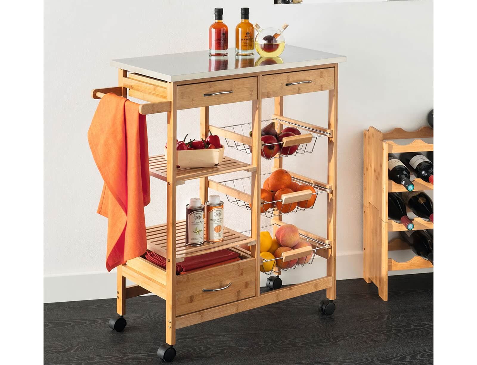ΤΡΌΛΕΪ ΚΟΥΖΊΝΑΣ BAMBOO+STEEL TROLLEY BS FIVE 167776