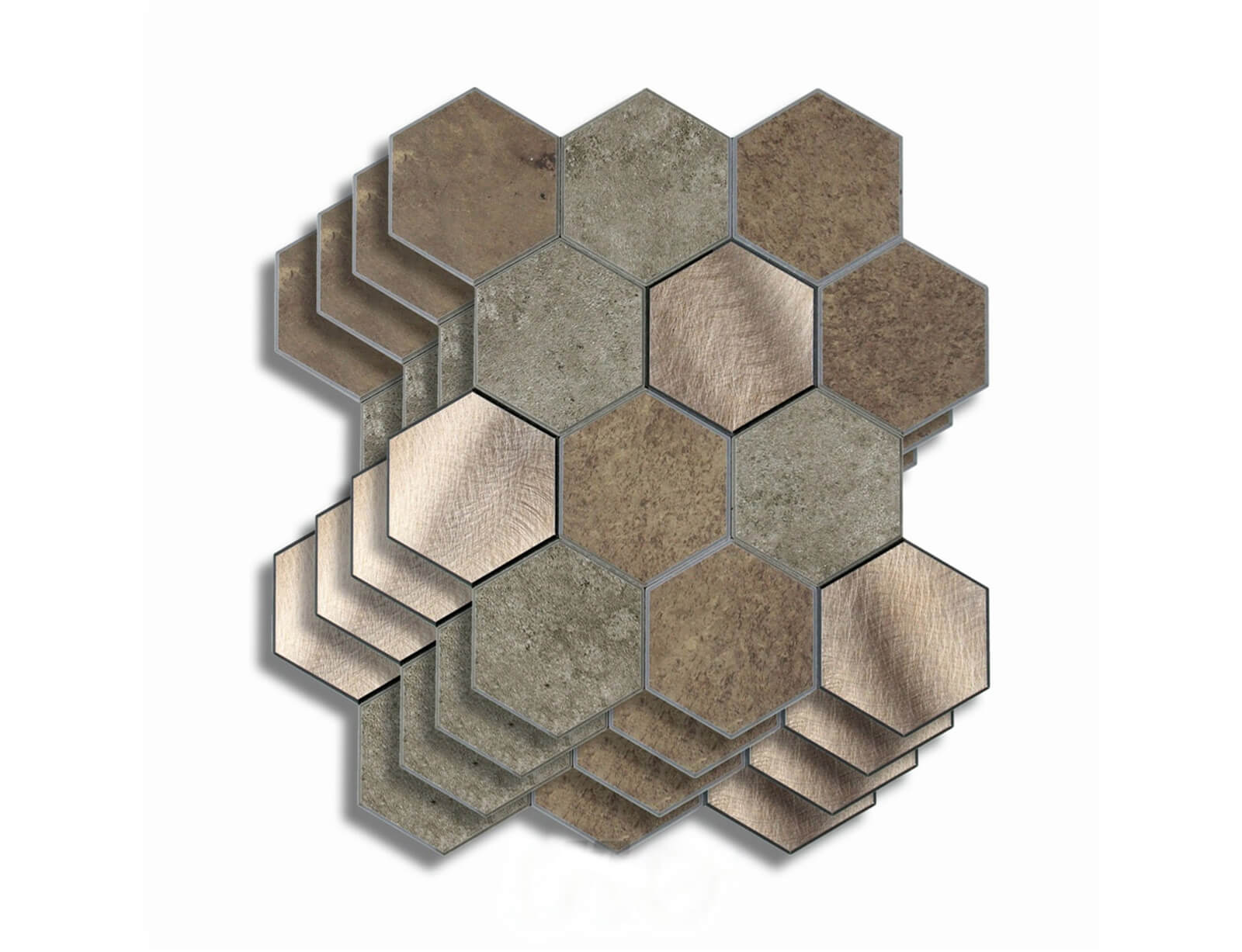 Αυτοκόλλητα πλακάκια Douceur d'intérieur - 25x23.2cm - 4τμχ - Γκρι