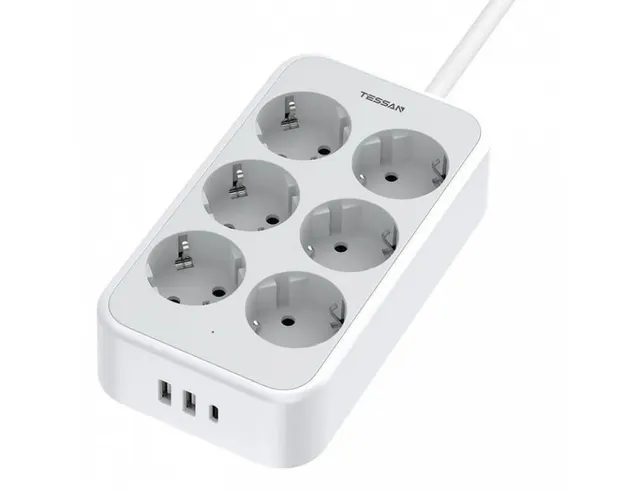 ΠΟΛΎΜΠΡΙΖΑ 9 IN 1 POWER STRIP TESSAN 25W 6XSCHUKO, 2XUSB, 1XT