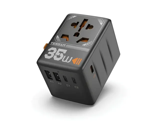 ΦΟΡΤΙΣΤΈΣ & ΚΑΛΏΔΙΑ ΦΌΡΤΙΣΗΣ ΣΥΣΚΕΥΏΝ TESSAN UNIVERSAL TRAVEL ADAPTER 2XUSB, 3XTYPE-C MA