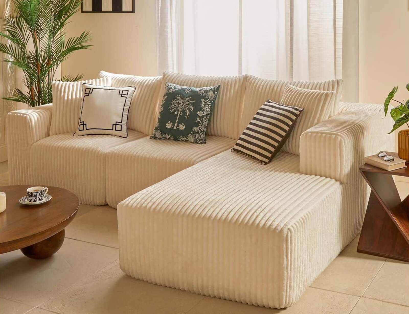 ΚΑΝΑΠΈΔΕΣ & ΣΑΛΌΝΙΑ SOLKA IV CORD COMP ANG SOFA ATMOSPHERA 214247A