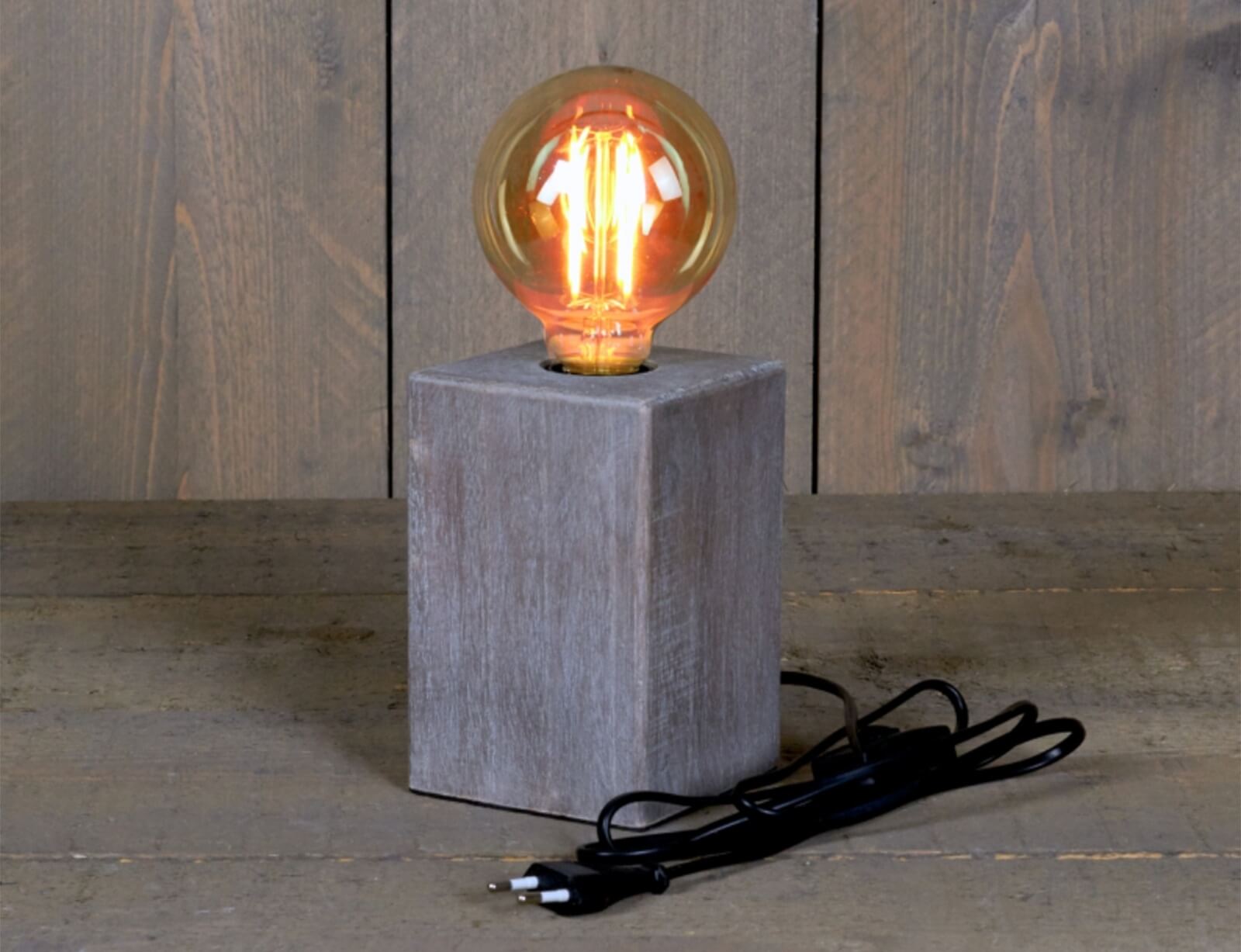 ΦΩΤΙΣΤΙΚΆ ΕΠΙΔΑΠΈΔΙΑ & ΕΠΙΤΡΑΠΈΖΙΑ TABLE LAMP E27 WOOD GREY 15 CM ANNAS COLLECTION