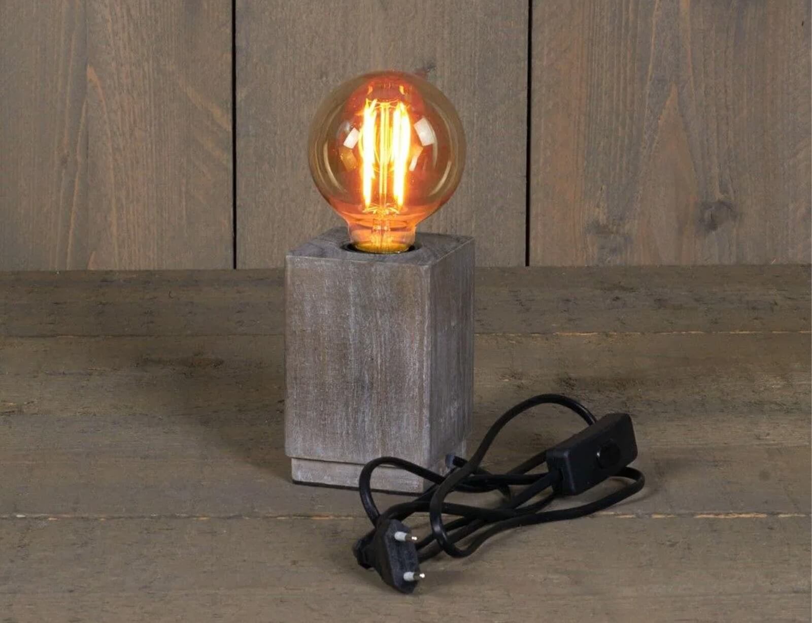 ΦΩΤΙΣΤΙΚΆ ΕΠΙΔΑΠΈΔΙΑ & ΕΠΙΤΡΑΠΈΖΙΑ TABLE LAMP E27 WOOD GREY 12 CM ANNAS COLLECTION