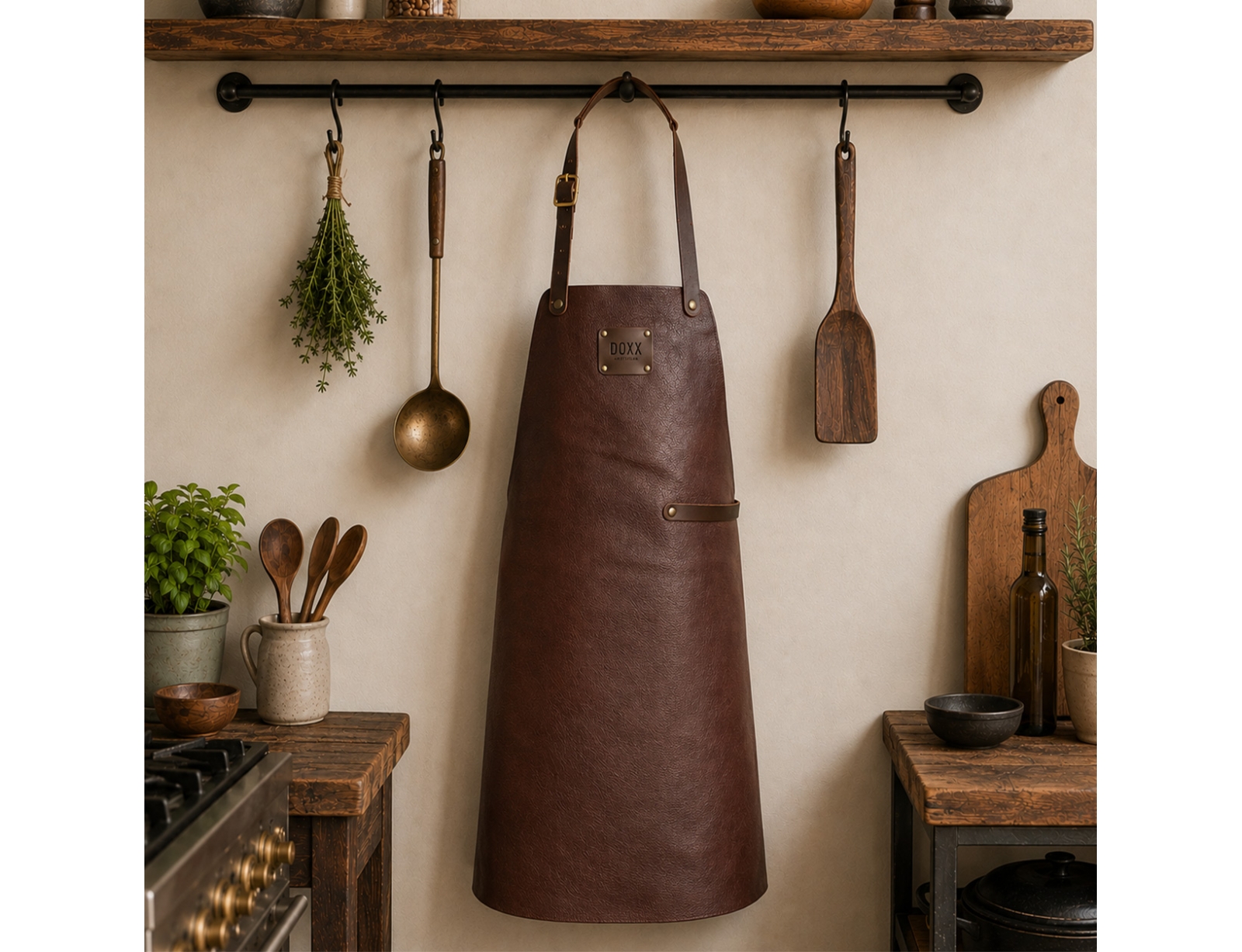 Δερμάτινη Ποδιά Doxx Amsterdam Smooth Leather Apron - Καφέ