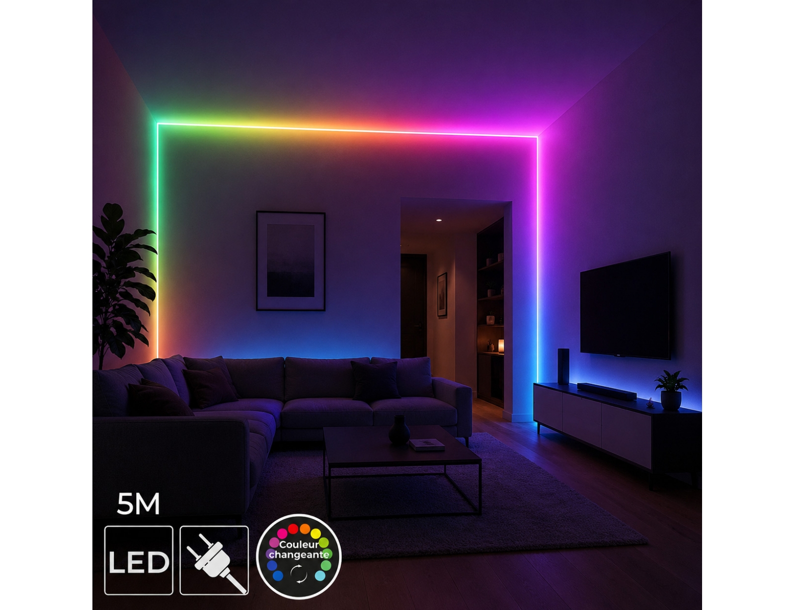 ΤΑΙΝΊΕΣ LED RGB LED STRIP 5M WHITE AND MULTICOLOURED M12 LA016