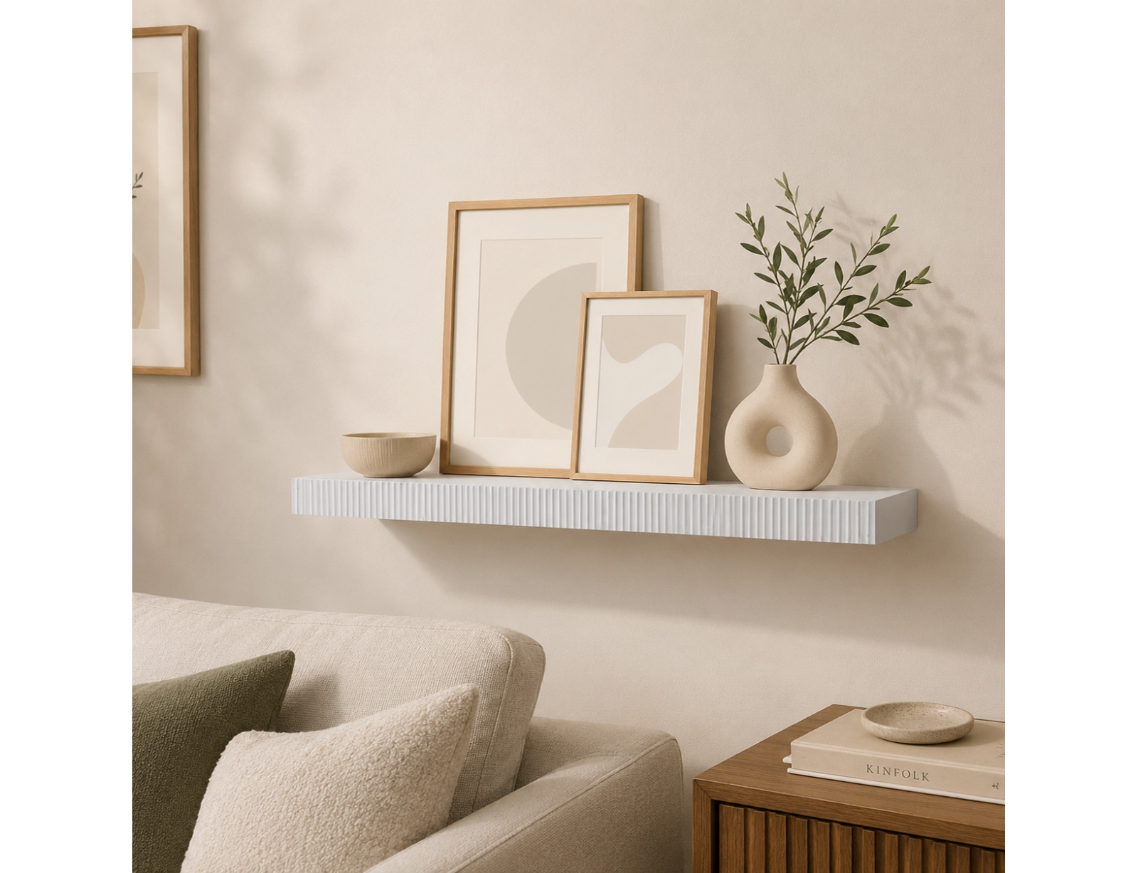 Ράφι Τοίχου Homea - 60x23.5x3.8cm - Λευκό