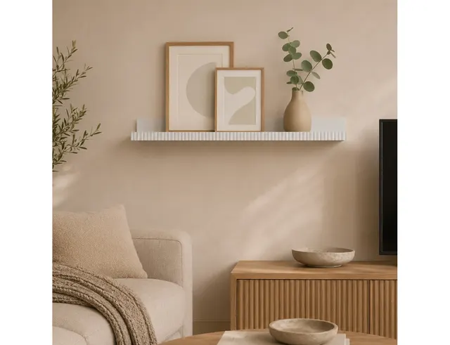 Ράφι τοίχου Homea 59x11.5x5.9cm - Λευκό