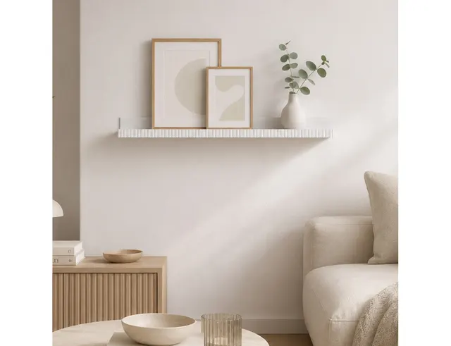 ΡΑΦΙΈΡΕΣ/ΡΆΦΙΑ ΤΟΊΧΟΥ STRIPED PHOTO SHELF 90*11,5*5,9CM WHITE COLOR HOME