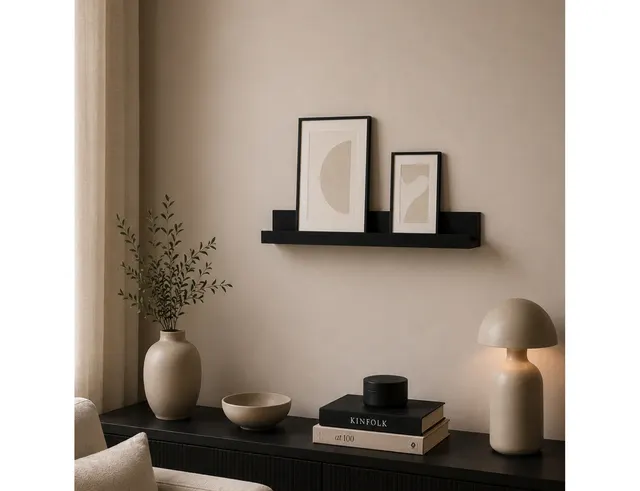 ΡΑΦΙΈΡΕΣ/ΡΆΦΙΑ ΤΟΊΧΟΥ PHOTO SHELF 40*6*7CM BLACK COLOR HOMEA 6RAN890NR