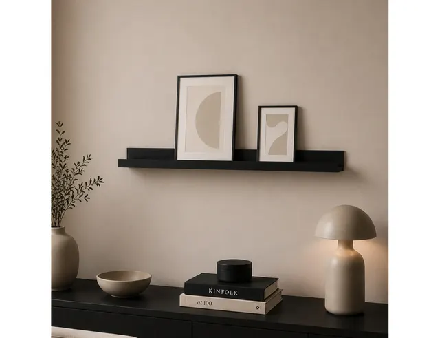 ΡΑΦΙΈΡΕΣ/ΡΆΦΙΑ ΤΟΊΧΟΥ PHOTO SHELF 80*6*7CM BLACK COLOR HOMEA 6RAN892NR