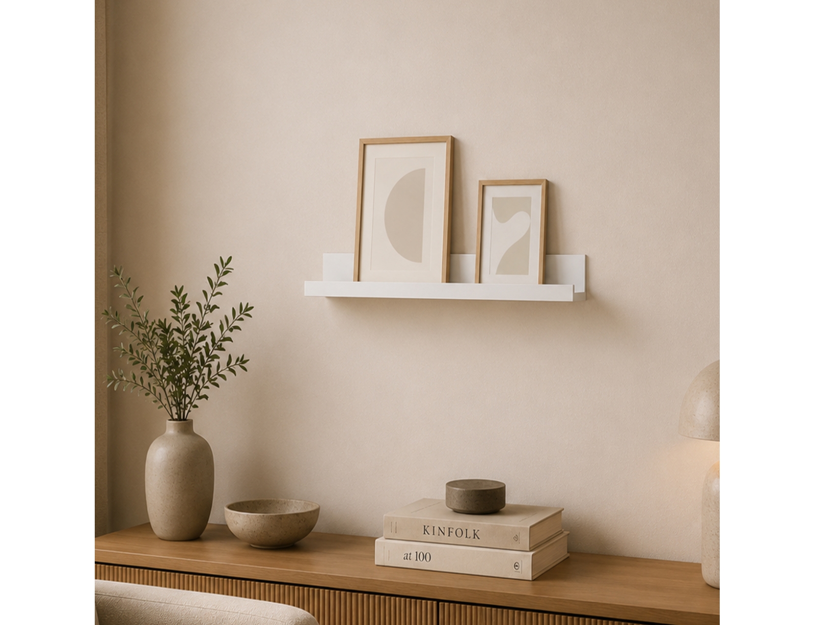 ΡΑΦΙΈΡΕΣ/ΡΆΦΙΑ ΤΟΊΧΟΥ PHOTO SHELF 40*6*7CM WHITE COLOR HOMEA 6RAN890BC