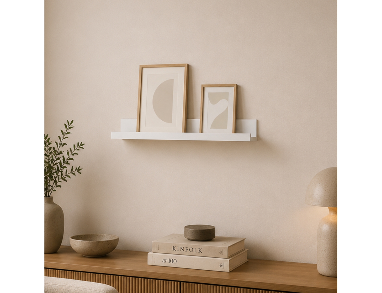 ΡΑΦΙΈΡΕΣ/ΡΆΦΙΑ ΤΟΊΧΟΥ PHOTO SHELF 60*6*7CM WHITE COLOR HOMEA 6RAN891BC