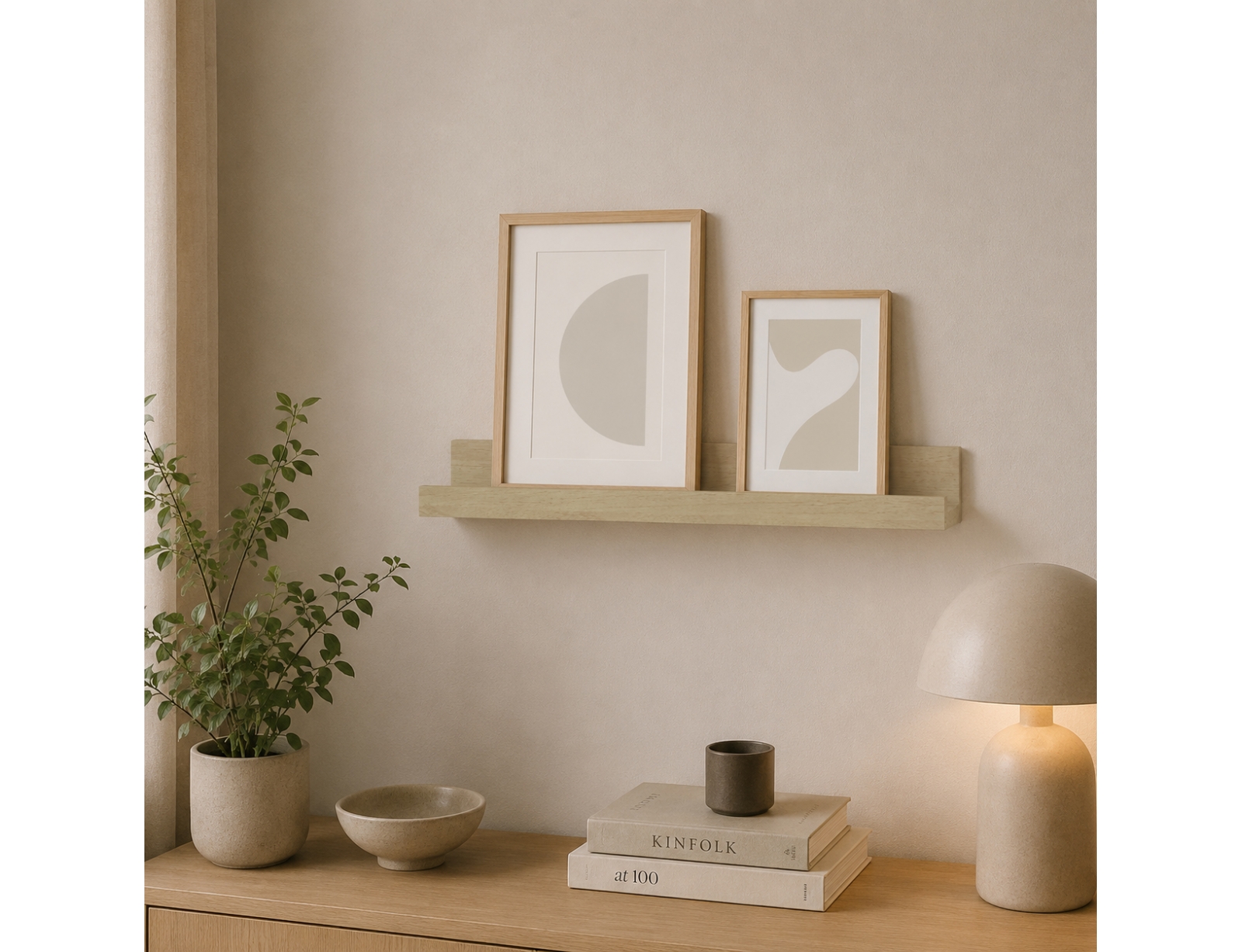 ΡΑΦΙΈΡΕΣ/ΡΆΦΙΑ ΤΟΊΧΟΥ PHOTO SHELF 60*6*7CM LIGHT OAK COLOR 6RAN891CC