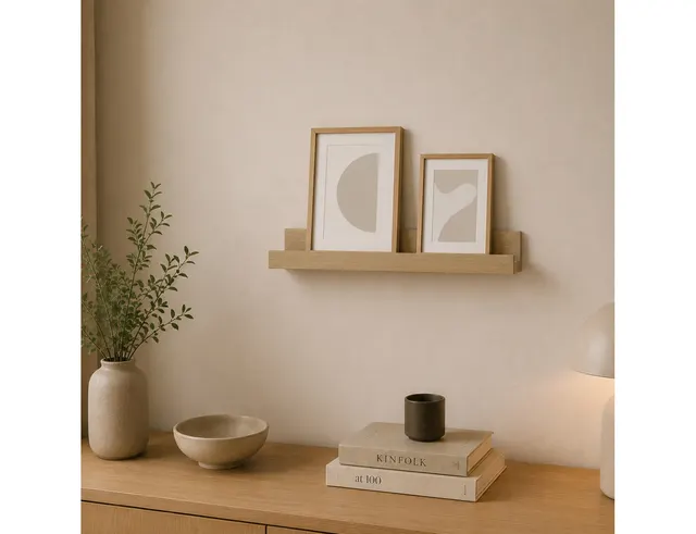 ΡΑΦΙΈΡΕΣ/ΡΆΦΙΑ ΤΟΊΧΟΥ PHOTO SHELF 40*6*7CM LIGHT OAK COLOR HOMEA 6RAN890