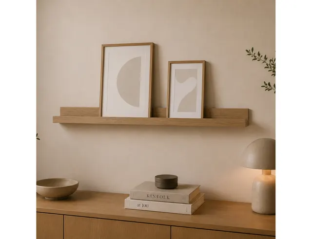 ΡΑΦΙΈΡΕΣ/ΡΆΦΙΑ ΤΟΊΧΟΥ PHOTO SHELF 80*6*7CM LIGHT OAK COLOR HOMEA 6RAN892