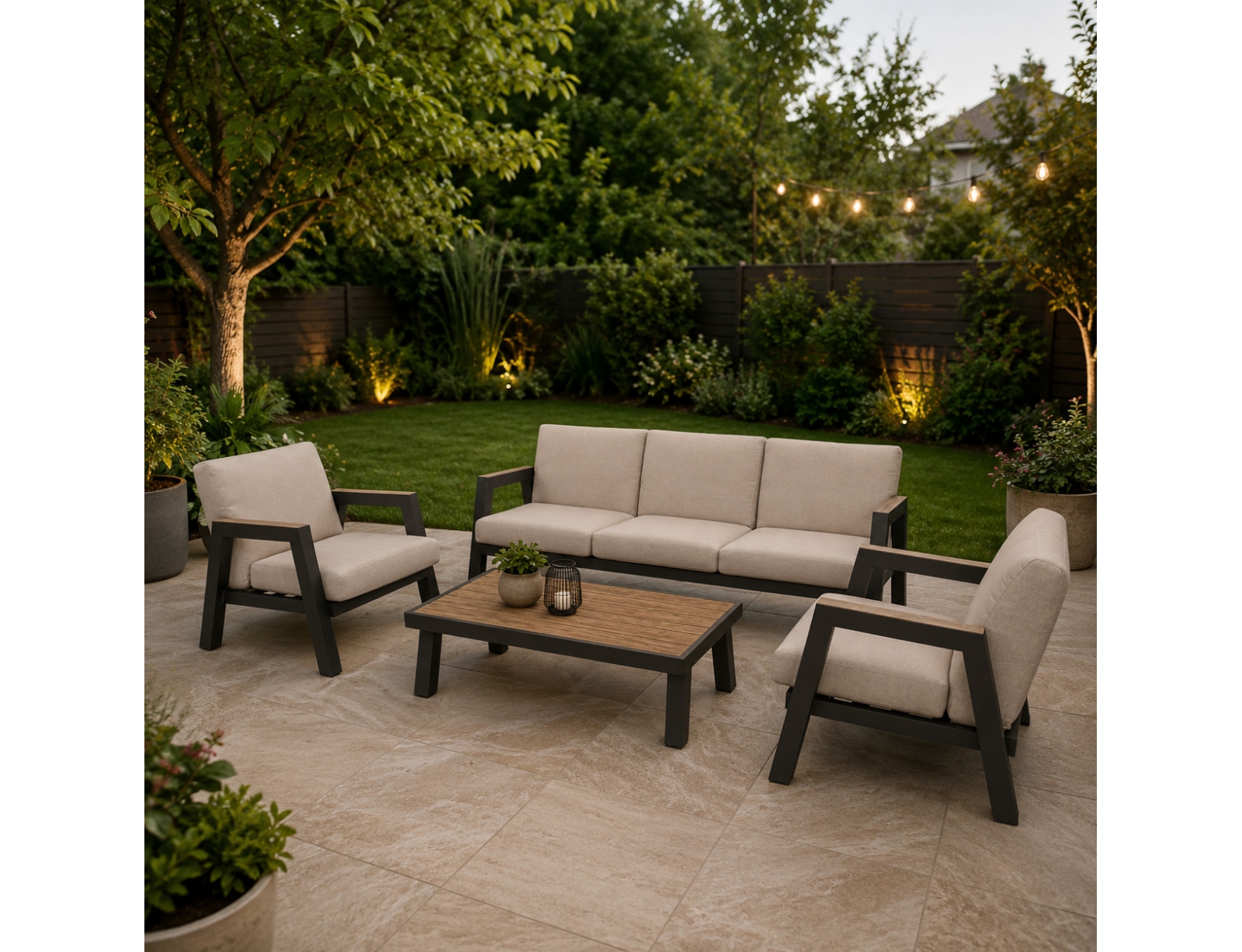 ΟΛΟΚΛΗΡΩΜΈΝΑ ΣΈΤ LOUNGESET MANU, LESLI LIVING 43164