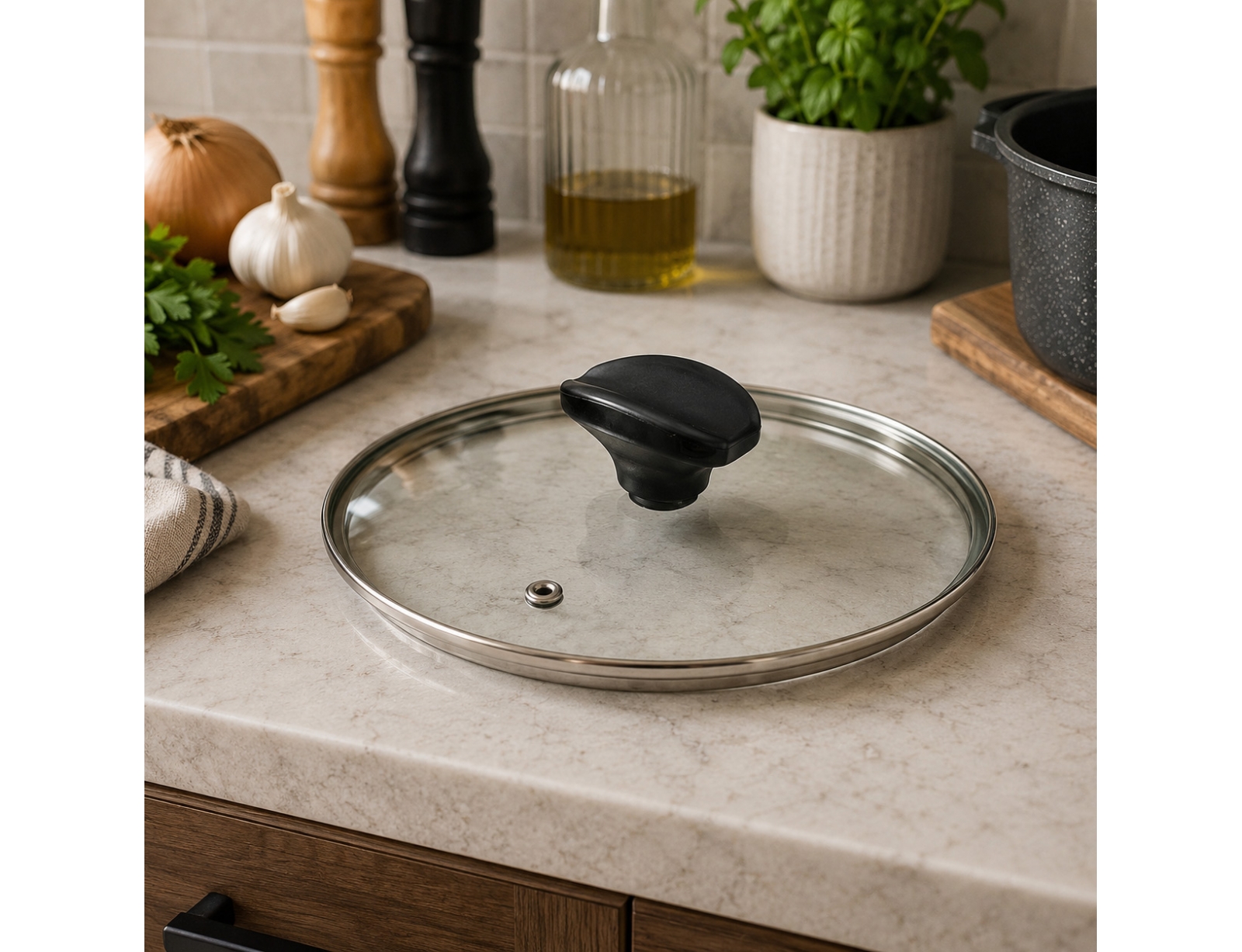 ΚΑΠΆΚΙΑ ΓΙΑ ΣΚΕΎΗ GLASS LID DIAM 20 CM 111477